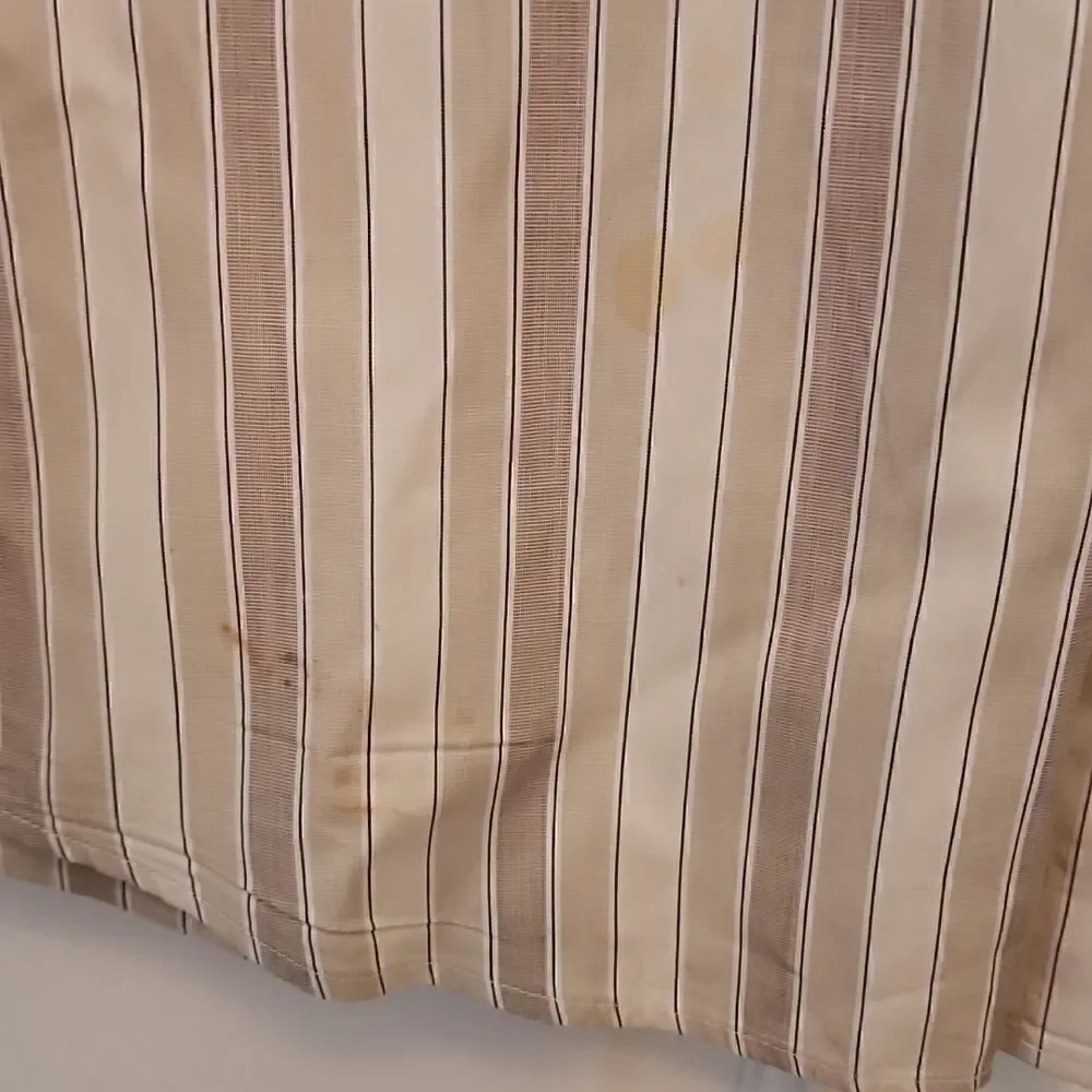 GUCCI Medium Tan and white long sleeve Stripe Dress Shirt